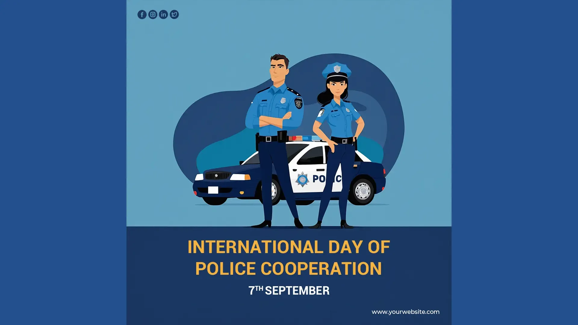 Modern Instagram Post Template for International Police Cooperation Day